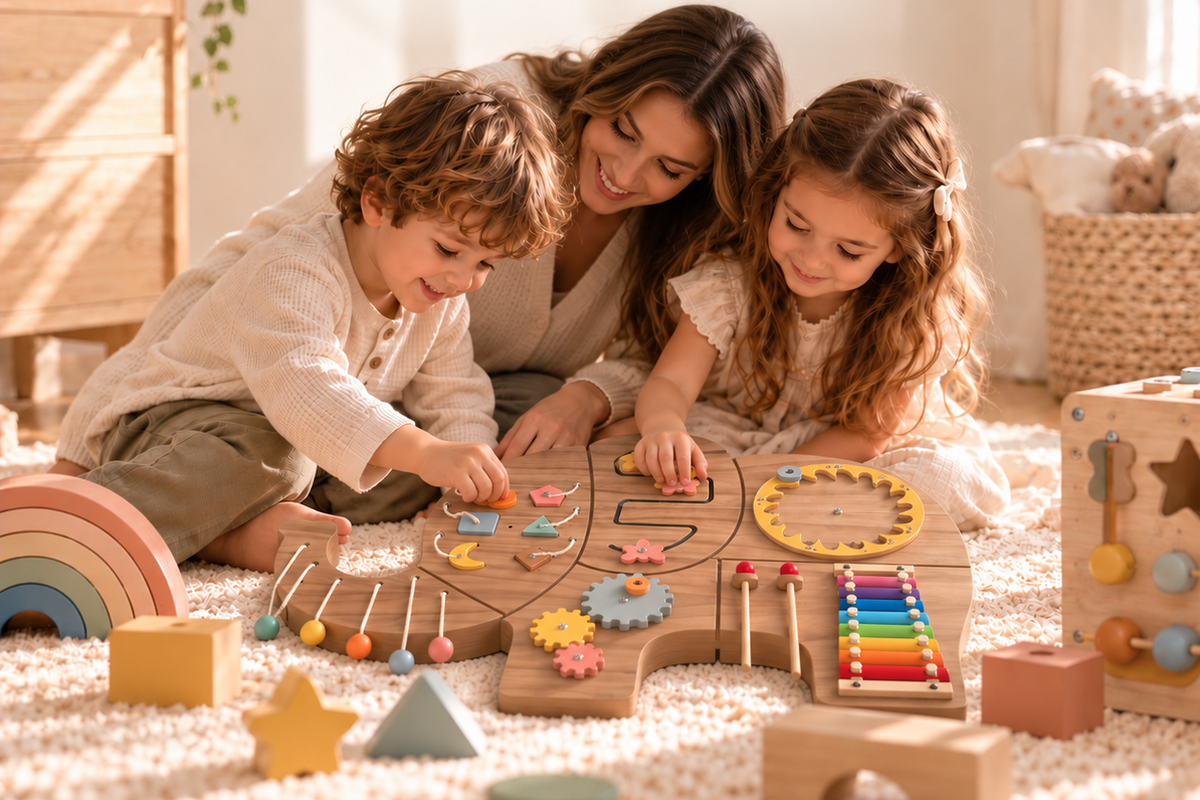 Elefante Sensorial de Madera | Maketa Baby Soft