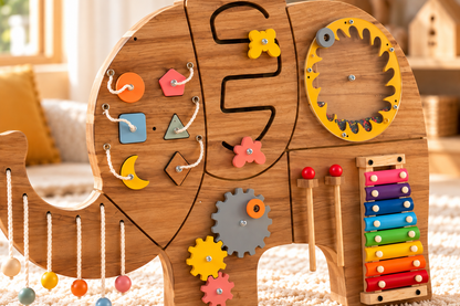 Elefante Sensorial de Madera | Maketa Baby Soft